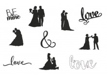 Stickserie - Brautpaar Silhouette